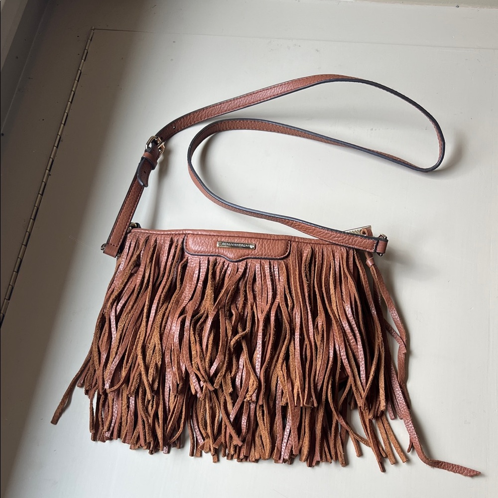 Rebecca Minkoff Tan Fringe Crossbody Bag